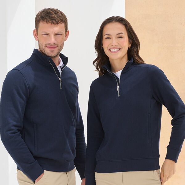 Henbury Unisex Sustainable 1/4 Zip Sweatshirt Thumbnail