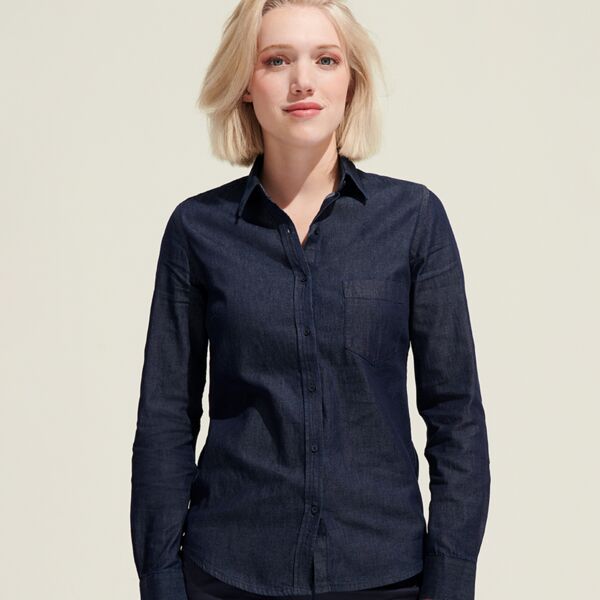 SOL'S Ladies Barry Denim Shirt Thumbnail